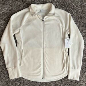 Old Navy ACTIVE fleece zip up jacket women’s large NWT NEW cream color